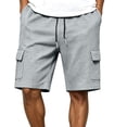 thumbnail image 1 of Mens Cargo Shorts Multi-Pockets Elastic Drawsrting Waist Outdoor Hiking Fihsing Short Pants Dad Gifts, 1 of 8