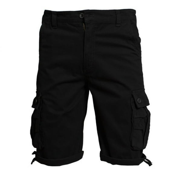 Mens Cargo Shorts Qiggri Men's Solid Color Casual Outdoor Sports Abrasion Multi Pocket Knee Length Cargo Shorts