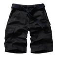 thumbnail image 1 of Mens Cargo Shorts, Relaxed Fit Cotton Casual Work Shorts with 8 Pockets, 11-inch Inseam,Black Size 36, 1 of 7