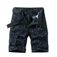 thumbnail image 1 of Mens Cargo Shorts Size 36 7 Inch Inseam Below Knee 13 Inches Cotton 3/4 Cargo Joggers Shorts Relaxed Fit with Multi-Pocket,Black,32, 1 of 6