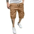 thumbnail image 1 of Mens Cargo Shorts Size 36 9 Inch Inseam Below Knee 13 Inches Cotton 3/4 Chino Cargo Shorts Relaxed Fit with Pockets,Khaki,XL, 1 of 5