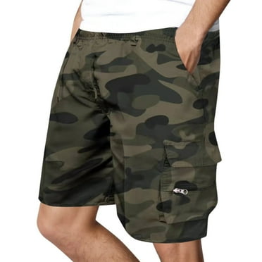 Mens Cargo Shorts Size 36 Elastic Waistband Drawstring Mens Khaki Shorts Relaxed Fit Below Knee Summer Water Resistant Quick Dry Shorts with 4 Pockets CE1,XXL