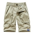 thumbnail image 1 of Mens Cargo Shorts Summer Casual Relaxed Fit Outdoor Hiking Shorts Cotton Button Zipper Pockets Shorts, 1 of 6