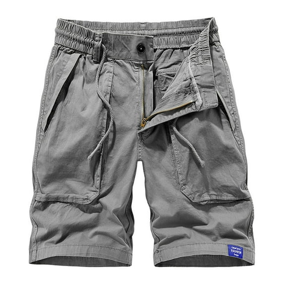 Mens Cargo Shorts Summer Casual Relaxed Fit Outdoor Hiking Shorts Cotton Button Zipper Pockets Shorts