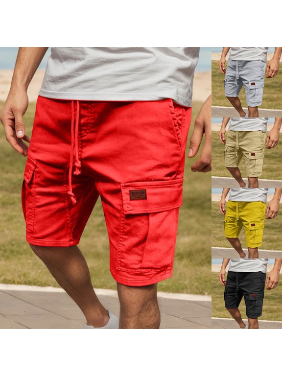 Mens Cargo Shorts Summer Foreign Trade Streetwear Straight Leg Youth 5 Inch Trendy Casual Shorts Black XXXL