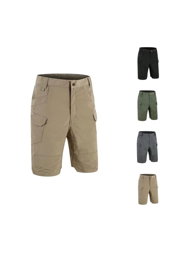 Mens Cargo Shorts Tactical IX7 Style, 7 Inch Inseam Drawstring Work Shorts for Men, Multi Pocket Hiking Shorts, Men’s Shorts Outdoor Combat Look with Durable Fabric S-3XL, Black