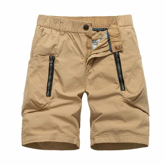 Mens Cargo Shorts with Multi Pockets, Camo & Solid Color Options, Loose Fit for Summer Outdoor & Casual Wear