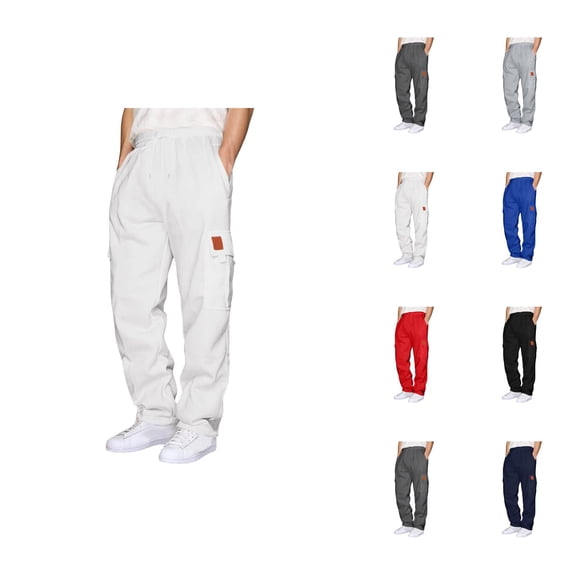 Mens Cargo Sweatpants 2026 Fall Winter Fashion Drawstring Elastic Waist Casual Pants Trousers with Pockets