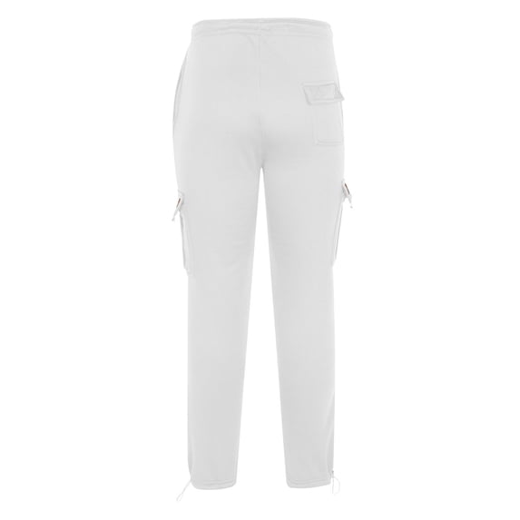 Mens Cargo Sweatpants - Casual Fleece Joggers Winter Travel Solid Color Drawstring Elastic Waist Cord Lock Straight Leg Pants with Pockets