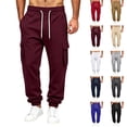 thumbnail image 1 of Mens Cargo Sweatpants Heavyweight Fleece Lined Joggers for Men Slim Fit,Cotton, Drawstring Elastic Waist,5 Pockets,Tapered,Track Bottoms,Straight, Sweat Pant,Soft,Daily Wear., 1 of 8