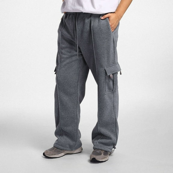 Mens Cargo Sweatpants Relaxed Fit Slim Fit Straight Leg Drawstring Elastic Waist Casual Pants for Men Cargo Work Pants Mens Cargo Pants with Pockets