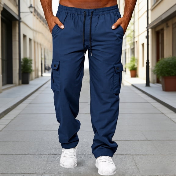 Mens Cargo Sweatpants Relaxed Fit Slim Fit Straight Leg Men's Casual Pants Workout Pants for Men Mens Sweatpants with Pockets