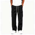 thumbnail image 1 of Mens Cargo Sweatpants with Multiple Pockets Relaxed Fit Fashion Casual Elastic Waist Drawstring Wide Leg Joggers Black 3XL, 1 of 7