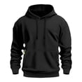 thumbnail image 1 of Mens Cargo Sweatshirt Fall Winter Athletic Stretch Ultra Warm Hoodies Drawstring Adjustable Fleece Sweaters Pullover Sweater Blouses Gym Traning Track Joggers Clothes with Kangaroo Pocket, 1 of 6