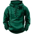 thumbnail image 1 of Mens Cargo Sweatshirts with Drawstring, Hoodies for Men Fall Outdoor Waterproof Hooded Long Sleeve Pullover with Pockets S-3XL, 1 of 3
