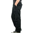thumbnail image 1 of Mens Cargo Trousers Elastic Waist Men Work Trousers with Pocket Cargo Joggers Men Black XXXL, 1 of 2