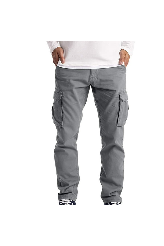 Mens Cargo Trousers Work Wear Combat Safety Cargo 6 Pocket Full Pants