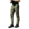 thumbnail image 1 of Mens Cargo Work Pants Fleece Durable Resistant Lightweight Hiking Workout Cargo Joggers Relaxed Fit Stretch Waist Sweatpants (L, Army Green), 1 of 4
