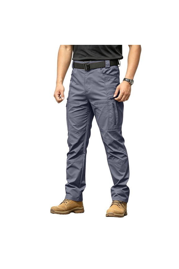 Mens Cargo Work Pants Ripstop Tactical Pants for Running Outdoor Hiking 10-Pocket Climbing Shooting Bottom 2026 (NO Belt)
