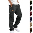 thumbnail image 1 of Mens Cargo Work Pants Straight Leg Trousers Loose Fit Casual Hiking Cargo Pants with Pockets, 1 of 6