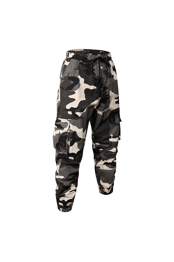 Mens Cargo Work Pants Water-Resistant Stretch Waistband Cargo Pants Rip Stop Lightweight Military Joggers with Multi Pockets Quick Dry Trousers,Black XL