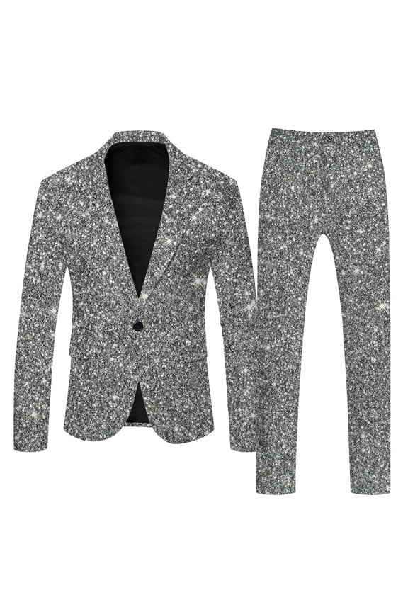 Mens Carnival 3D Digital Printed Suit Set Polyester Light Business Jacket Trousers for Outdoor Fashion