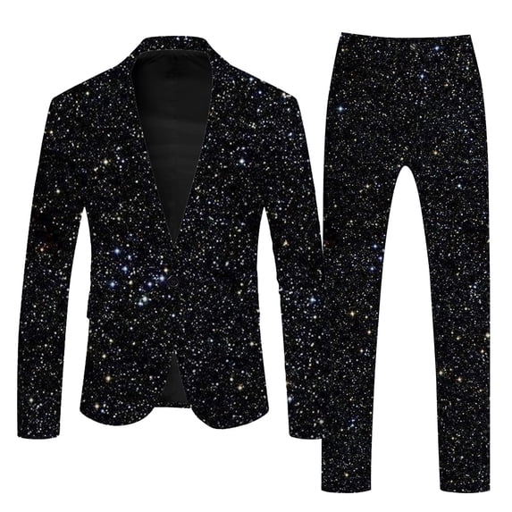 Mens Carnival 3D Digital Printed Suit Set Polyester Light Business Jacket Trousers for Outdoor Fashion