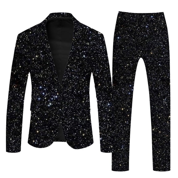Mens Carnival 3D Digital Printed Suit Set Polyester Light Business Jacket Trousers for Outdoor Fashion