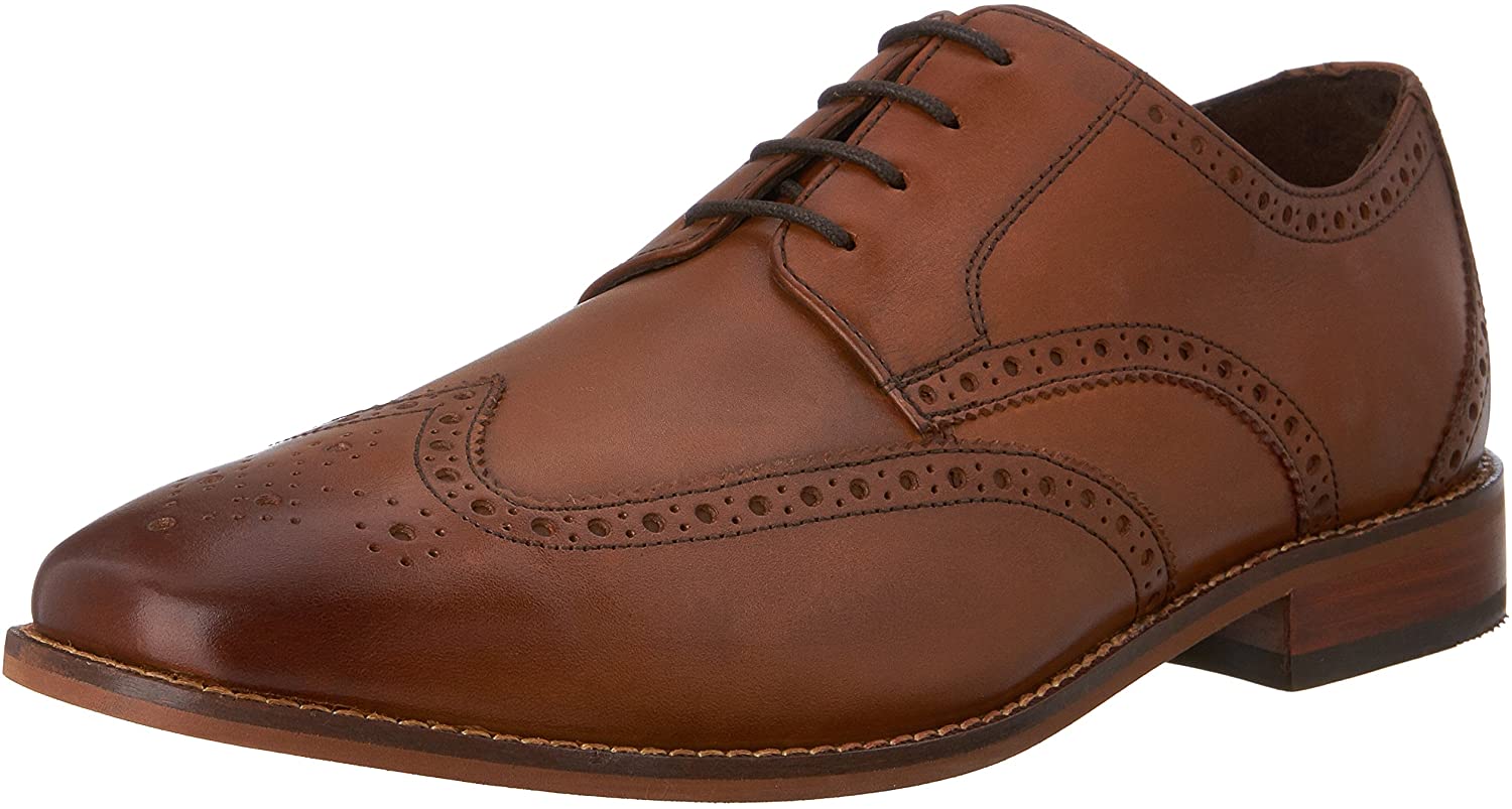 Mens Castellano Wing Leather Wing Tip Derby Shoes - image 1 of 8