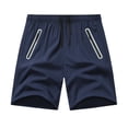 thumbnail image 1 of Mens Casual 7" Shorts Summer Drawstring Elastic Waist Beach Sweat Shorts Texture with Pockets Blue S, 1 of 6