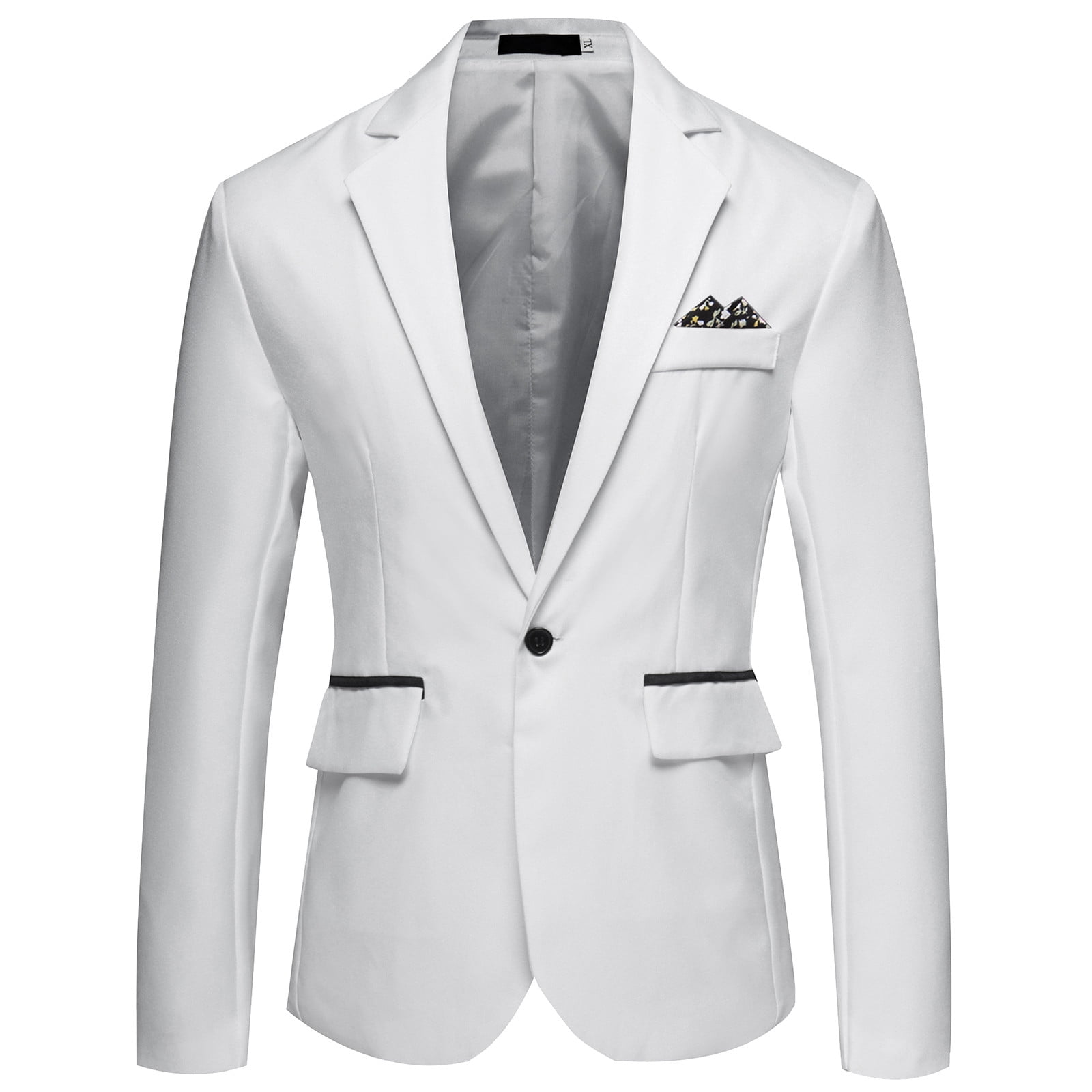 Mens Casual Autumn And Winter Trend Collar Single Two Buttons Slim Fit Round Hem Pockett Jacket Small Suit Night Suit for Men Coat Pant for Men Wedding Mens Light Suit Express Suit
