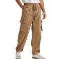 thumbnail image 1 of Mens Casual Baggy Cargo Pants Stretchy Sweatpants Loose Fit Drawstring Hiking Workout Joggers With Multi Pockets, 1 of 6