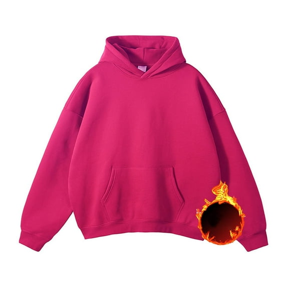 Mens Casual Big and Tall Hoodies M-5XL Plus Size Pullover Fleece Lined Sweatshirts with Front Pockets Basic Solid Long Sleeve Warm Hoodie