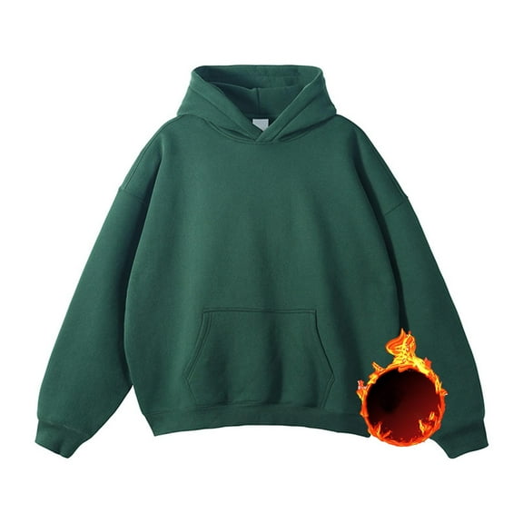 Mens Casual Big and Tall Hoodies M-5XL Plus Size Pullover Fleece Lined Sweatshirts with Front Pockets Basic Solid Long Sleeve Warm Hoodie