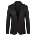 thumbnail image 1 of Mens Casual Blazer Jackets Solid Color Slim Fit Long Sleeve Work Business Party Coat Black XS, 1 of 3