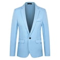 thumbnail image 1 of Mens Casual Blazer Jackets Solid Color Slim Fit Long Sleeve Work Business Party Coat Sky Blue L, 1 of 3