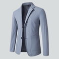 thumbnail image 1 of Mens Casual Blazer Knit Sport Coat Lightweight Two Button Suit Jacket Sky Blue XXXL, 1 of 6