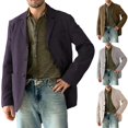 thumbnail image 1 of Mens Casual Blazer Single Breasted Notch Lapel Sport Coat Lightweight Twill Wrinkle Free Warm Jacket with Pockets for Business Office, Purple, XXXL, 1 of 5