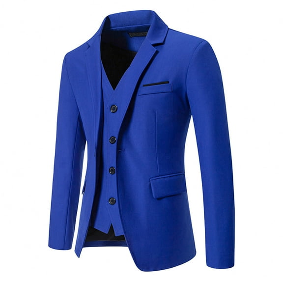 Mens Casual Blazer Slim Fit Suit Jacket Lightweight Knit Sport Coat Two Button Blazer Jacket Blue M