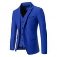 thumbnail image 1 of Mens Casual Blazer Slim Fit Suit Jacket Lightweight Knit Sport Coat Two Button Blazer Jacket Blue XXL, 1 of 7