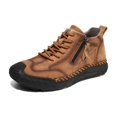 thumbnail image 1 of Mens Casual Boots Lightweight Comfortable Outdoor Walking Boots Vintage Slip Resistant Driving Leather Bare Boots Brown 8.5 US, 1 of 7