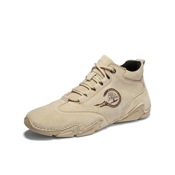 Mens Casual Boots Slip Resistant Lightweight Driving Boots Vintage Leather Brown 10.5 US