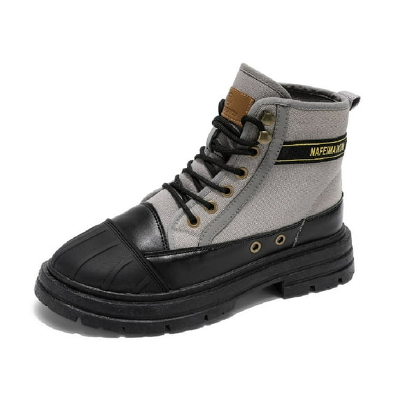 Mens Casual Boots Waterproof Hiking Boots Lightweight Non-slip Safety Boots Breathable Outdoor Work Boots Gray 11.5 US