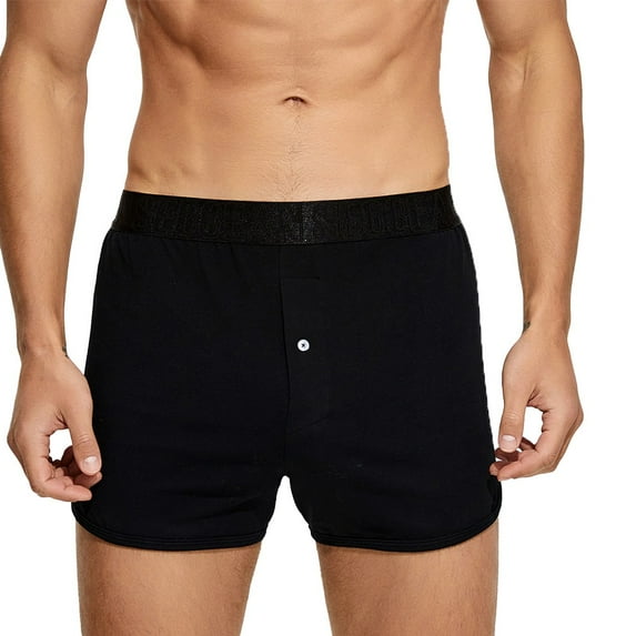 Mens Casual Button Boxers Low Rise Tracksuit Briefs Shorts Trunks Underwear