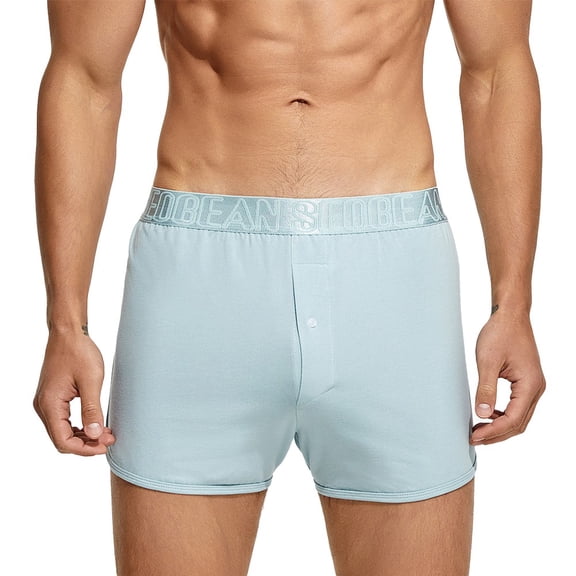 Mens Casual Button Boxers Low Rise Tracksuit Briefs Shorts Trunks Underwear