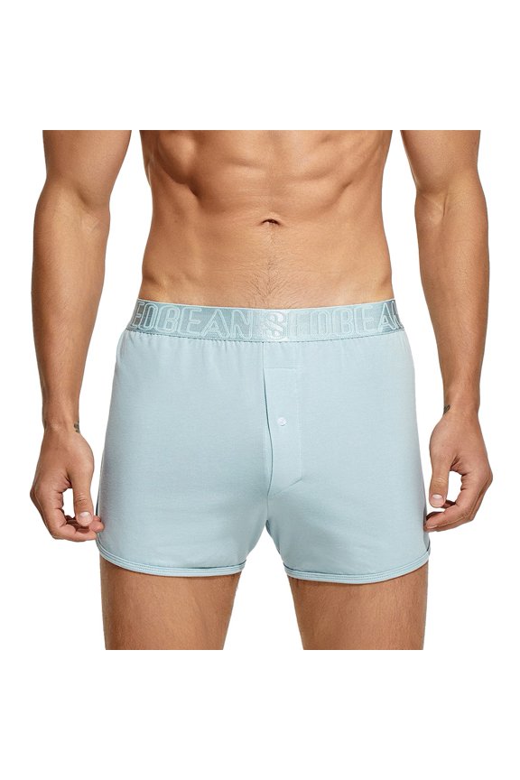 Mens Casual Button Boxers Low Rise Tracksuit Briefs Shorts Trunks Underwear