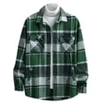 thumbnail image 1 of Mens Casual Button Down Shirts Fashion Fashion Color Block Lapel Sanding Plaid Print Long Sleeve Jacket Top Activewear, 1 of 7