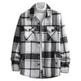 thumbnail image 1 of Mens Casual Button Down Shirts Fashion Fashion Color Block Lapel Sanding Plaid Print Long Sleeve Jacket Top Holiday Wear, 1 of 7