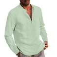 thumbnail image 1 of Mens Casual Button Down Shirts Fashion Spring And Autumn Fashion Solid Color Button Long Sleeve Top Holiday Wear, 1 of 8