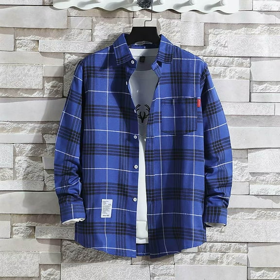 Mens Casual Button Down Shirts Print Printed Autumn Winter Long Sleeved Single Lapel Striped Activewear